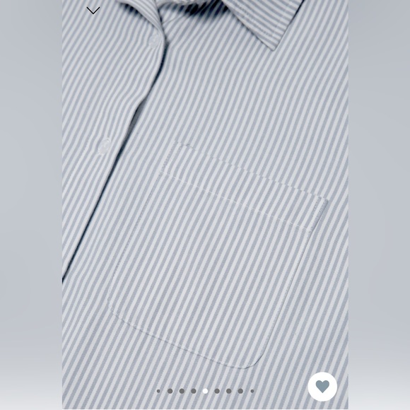 Able Harris oversized button down shirt in white and blue stripe. Size 1X - Picture 4 of 7